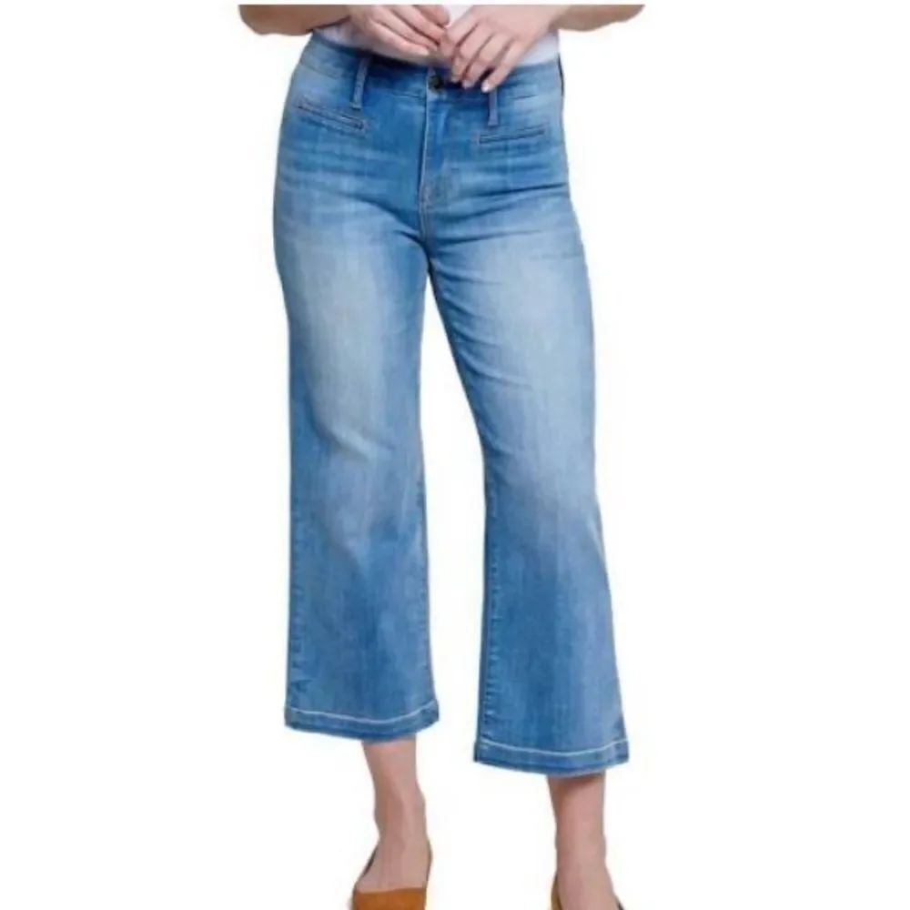 Seven7 Women's Divine Pull-on Wide Leg High Rise Jeans Pant Strata NWT